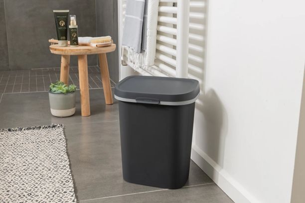 Mistral Flat Afvalbak 10L - Antraciet - Prullenbakken