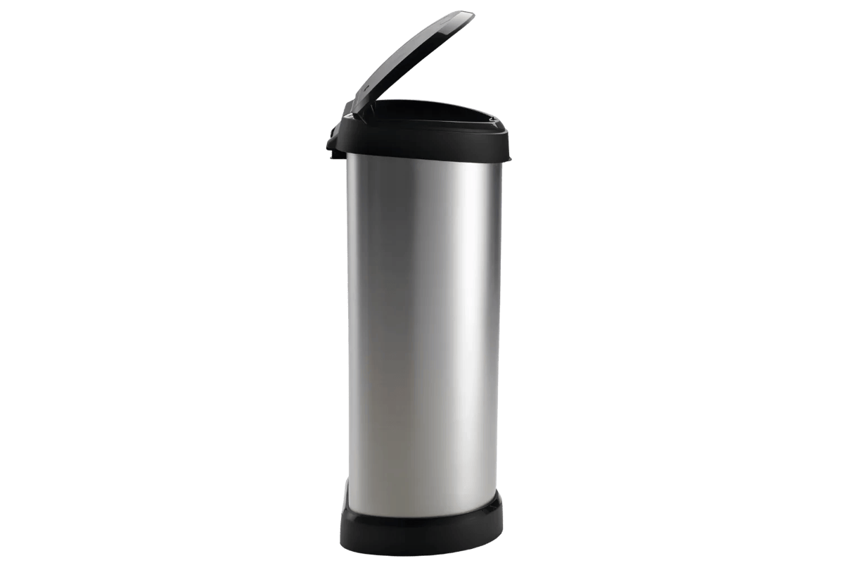 Decobin Push Prullenbak 40L - Zilver