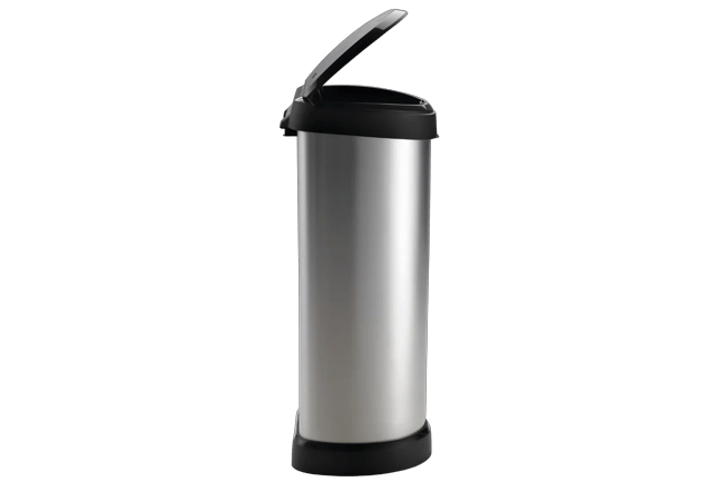Decobin Push Prullenbak 40L - Zilver
