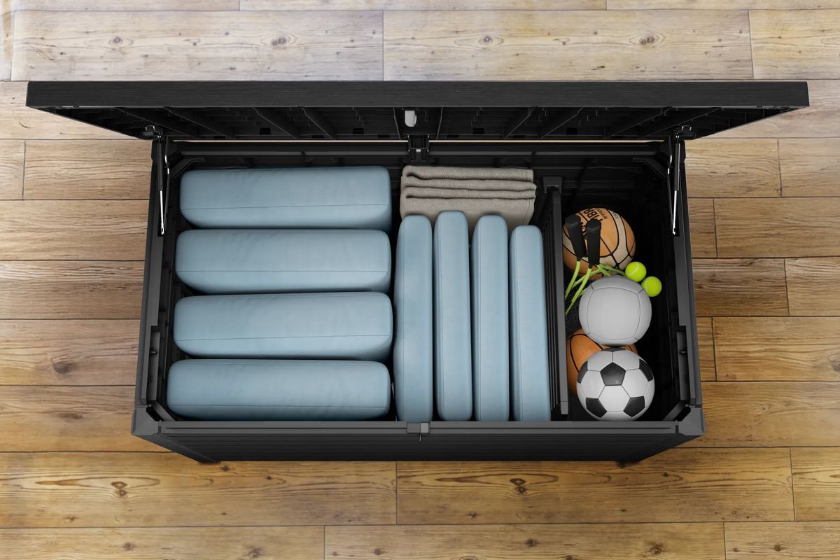 Ontario 870L Storage Box with Divider - Rosewood