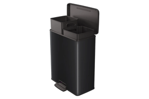Decobin Duo Prullenbak 26L+26L - Zwart - Prullenbakken