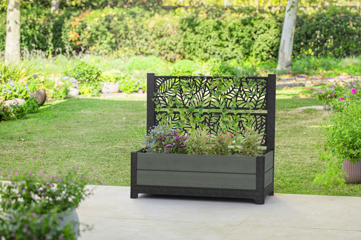Tulip 26 Gallon Privacy Screen Planter - Green - Keter CA