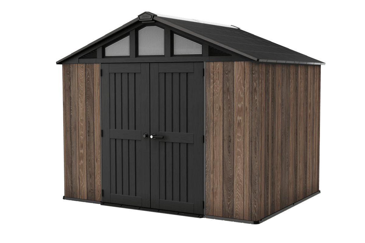 Caseta de exterior Summit 10x8 - 305x243x251 cm y 7,4 m2 - Marrón