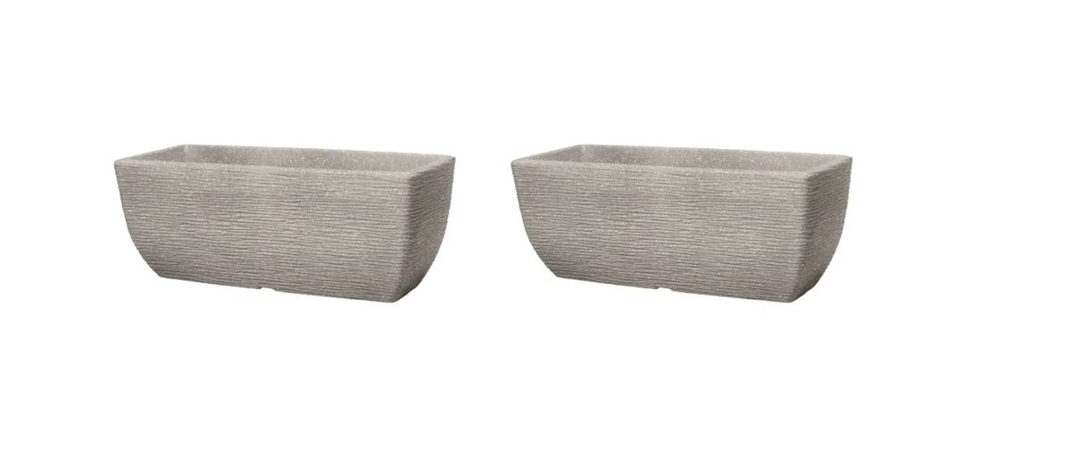 Cotswold Trough Planter 60cm Set of 2 - Limestone Grey