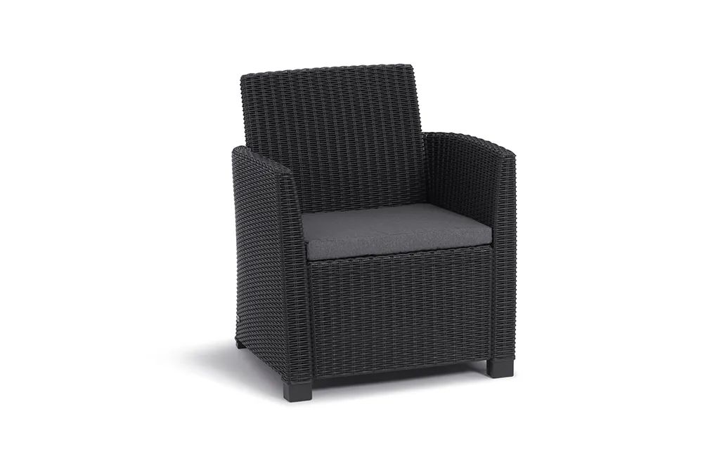 Mia 4 Seater Lounge Set With Storage Table - Graphite