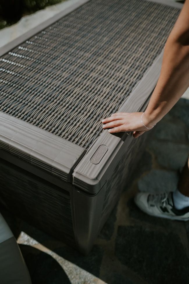 Signature 135 Gallon Large Deck Box - Mist Gray - Keter US