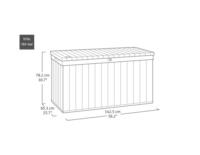 Darwin Grey 150 Gallon Storage Deck Box - Keter US