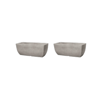 Cotswold Trough Planter 60cm Set of 2 - Limestone Grey - Planters