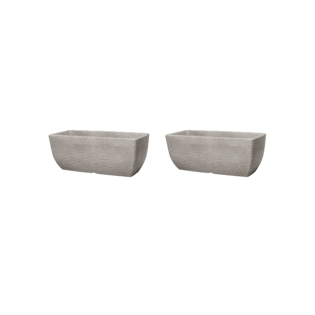Cotswold Trough Planter 60cm Set of 2 - Limestone Grey