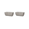 Cotswold Trough Planter 60cm Set of 2 - Limestone Grey