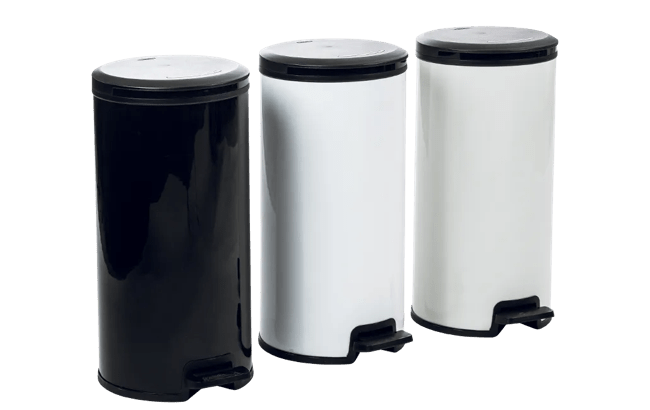 פח אשפה עגול עם פדל 30 ליטר - שחור thumbnail