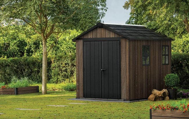 Apex 7.5x9 Storage Shed - חום אגוז