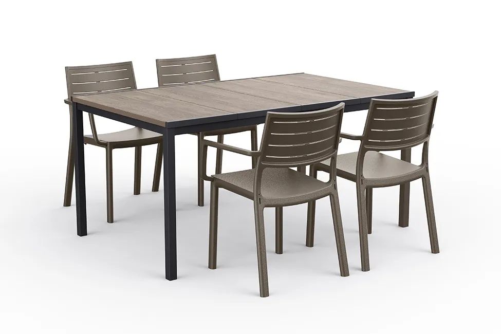 Metaline Chair, Set of 4 - Cappuccino