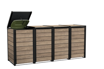 Signature Hide Away Containerberging - 4x240L - Ashwood - Tuinberging