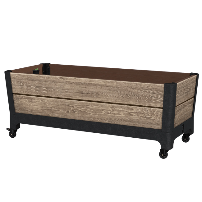 Signature Rolling Planter Mobile Garden Bed - Ashwood Brown - Keter US