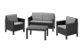 Conjunto de exterior de 4 plazas Chicago - Grafito