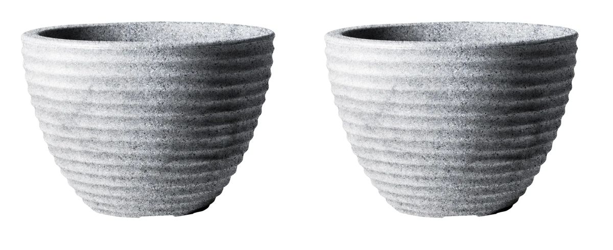Honey Pot Low Planter 37cm Set of 2 - Alpine Grey