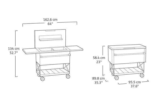 Graphite Patio Cooler and Beverage Cart - Keter US