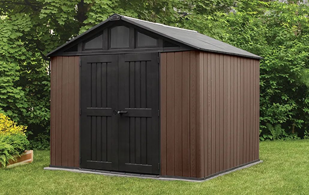Caseta de exterior Stronghold 10x8 - 305x243x251 cm y 7,4 m2 - Marrón