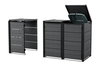 240L Bin Hideaway Extension - Grey - Outdoor Storage