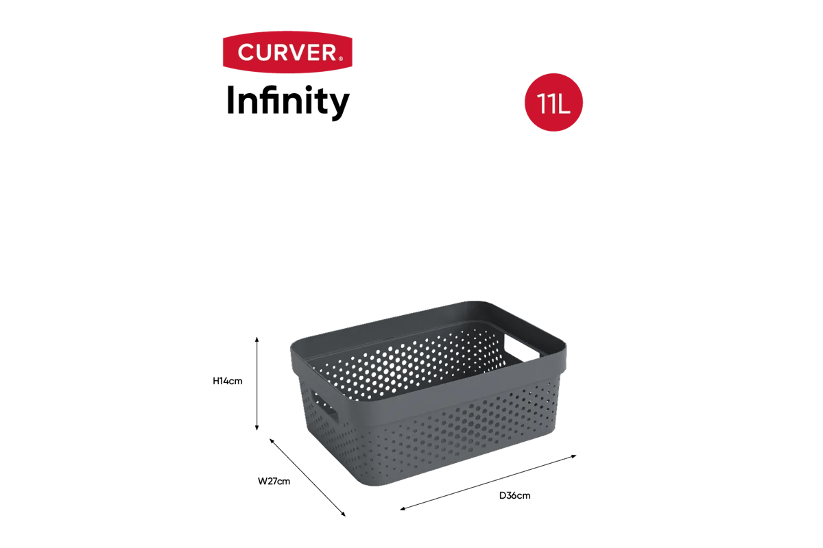 Infinity Dots Opbergmand 11L - Antraciet
