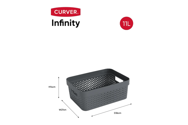 Infinity Dots Opbergbox 11L - Antraciet