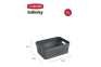 Infinity Dots Opbergbox 11L - Antraciet