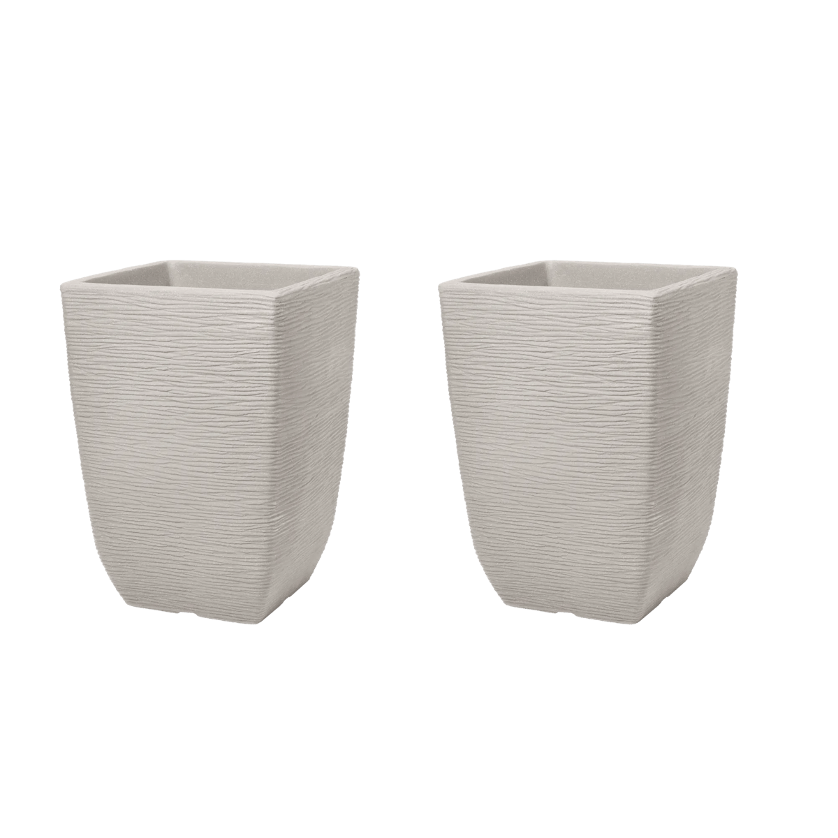 Cotswold Tall Square Planter 33cm Set of 2 - Limestone Grey