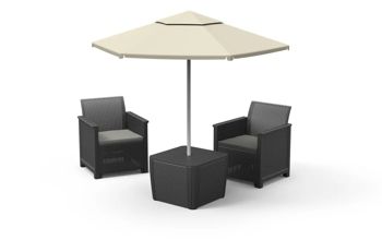 Salon de jardin Tahiti 2 places  - Anthracite - Mobilier de jardin