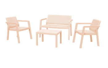 מערכת ישיבה אמילי - אפרסק - פינות ישיבה למרפסת