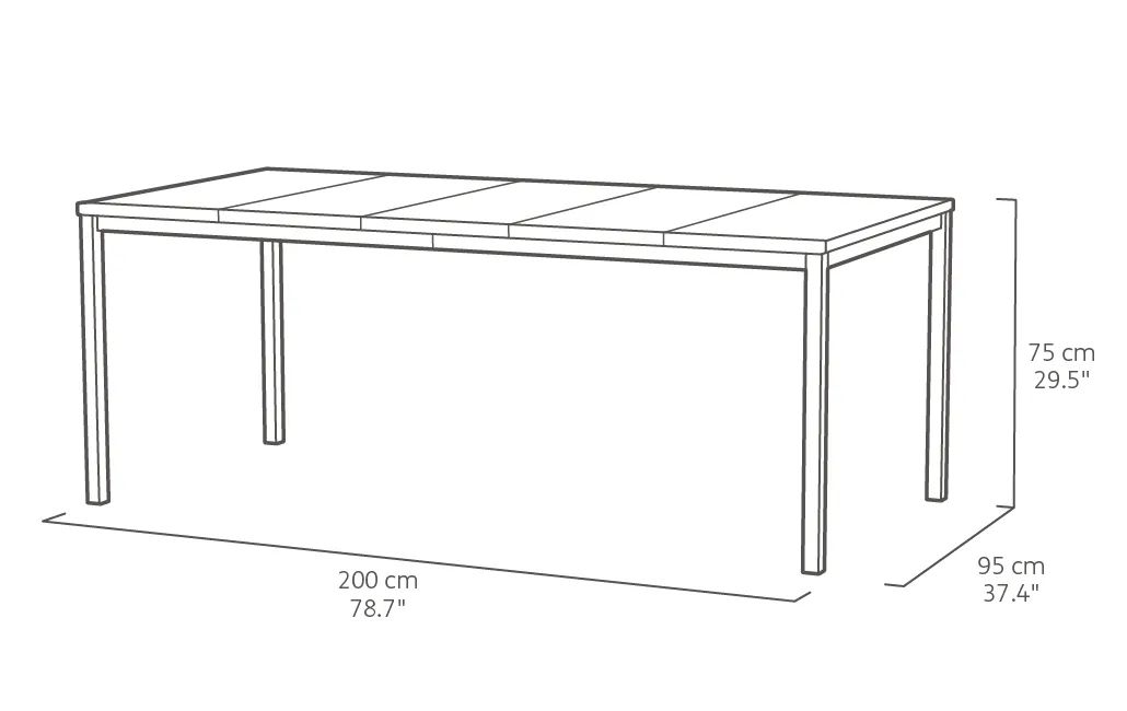 Signature Porto Diningset 194cm/6 - Grafiet