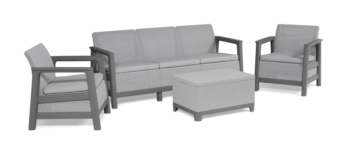 Scandi Linea 5 Seater Lounge Set with Storage Table