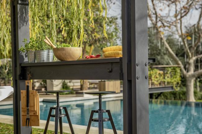 גריל גזיבו - דמוי עץ גוון חום אגוז thumbnail