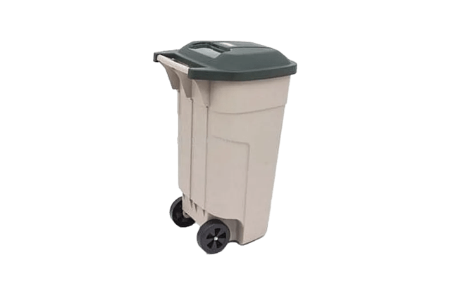 פח אשפה 110 ליטר עם גלגלים - בז'