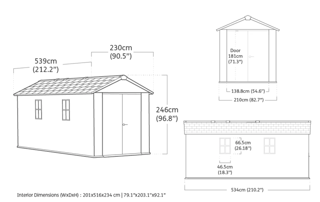 Signature Apex Shed 7.5x17ft - Rosewood