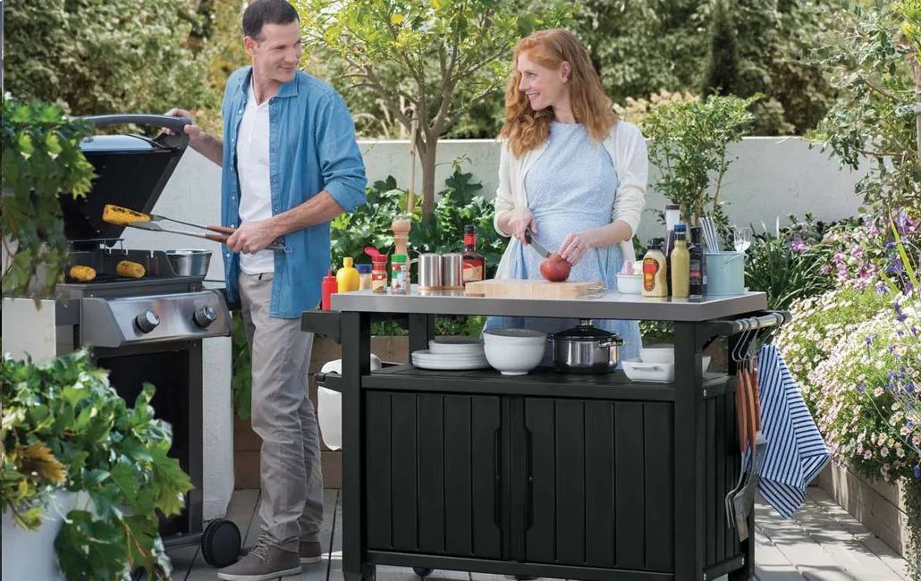 Unity XL Barbecue Tafel -134x52x90cm - Antraciet