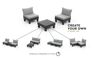 Salon de jardin Elements modulable 2 fauteuils et Table basse - Noir