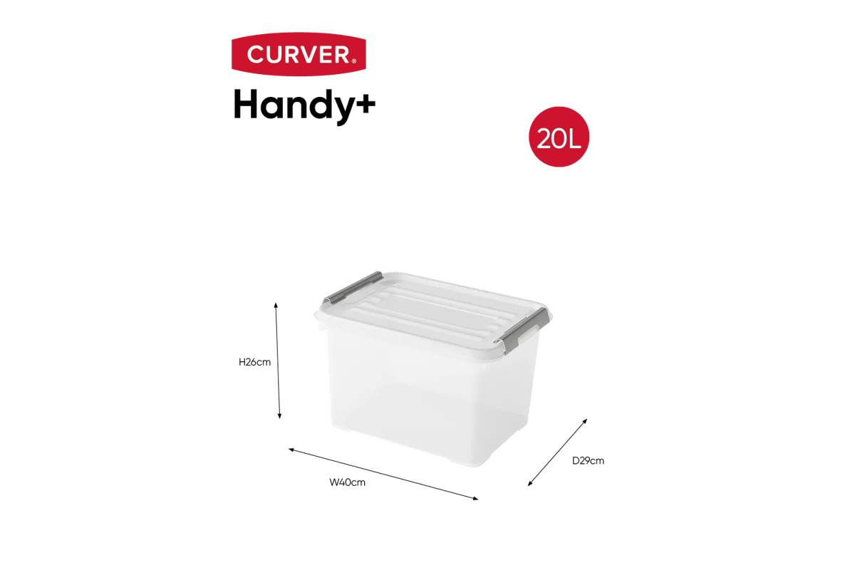Handy+ Opbergbox 20L - Transparant