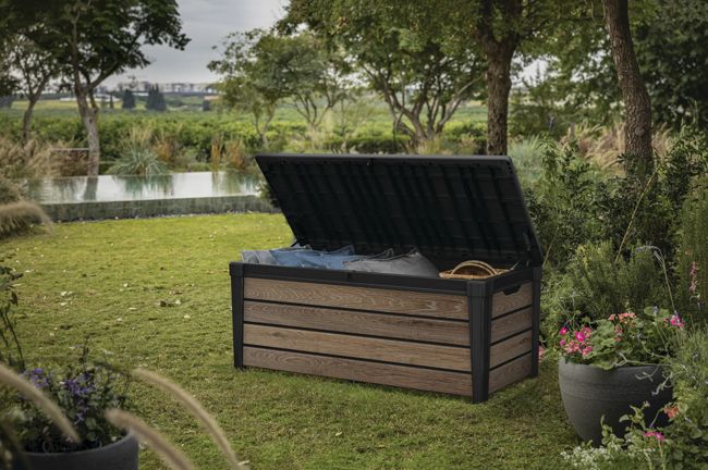 Arcón de exterior Signature 145x70x60 cm y 454L - Marrón