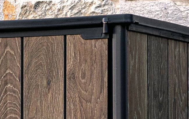 Signature Vertical Storage Shed in Walnut Brown - 4.6x2.4 Shed - Keter US