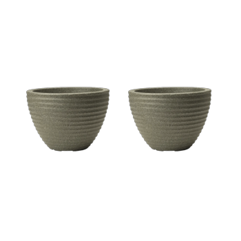 Honey Pot Low Planter 37cm Set of 2 - Marble Green - Planters