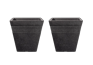 Piazza Square Planter 34cm Set of 2 - Granite