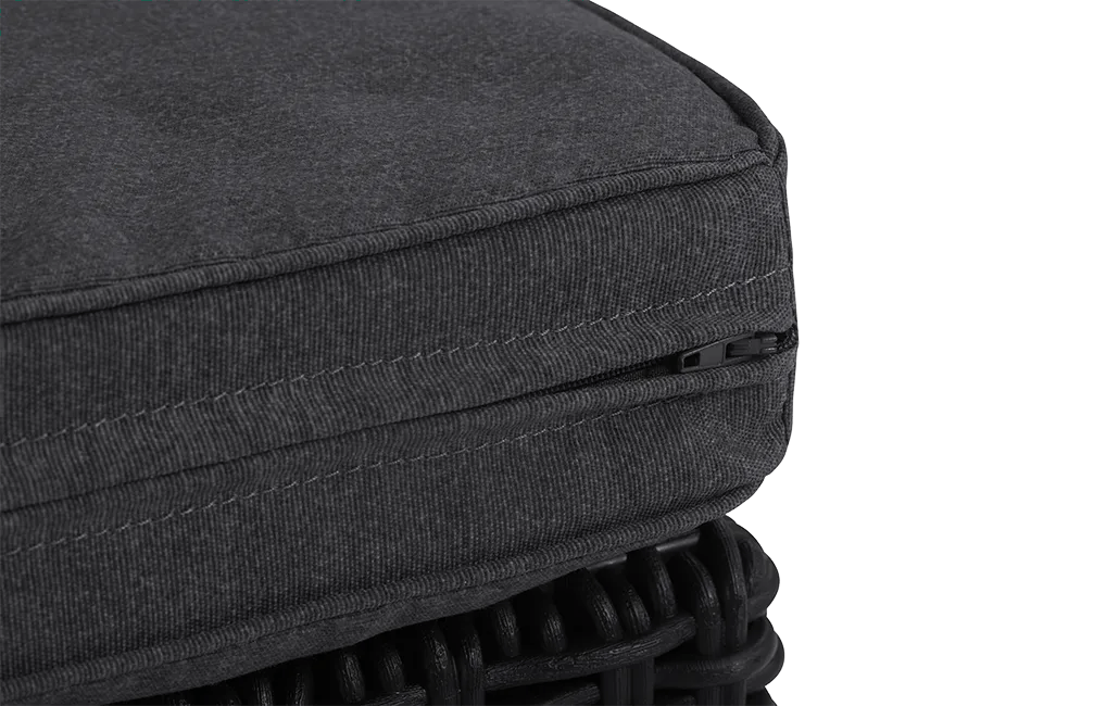 Salon de jardin California : Canapé 3 places + Pouf + Table basse - Graphite
