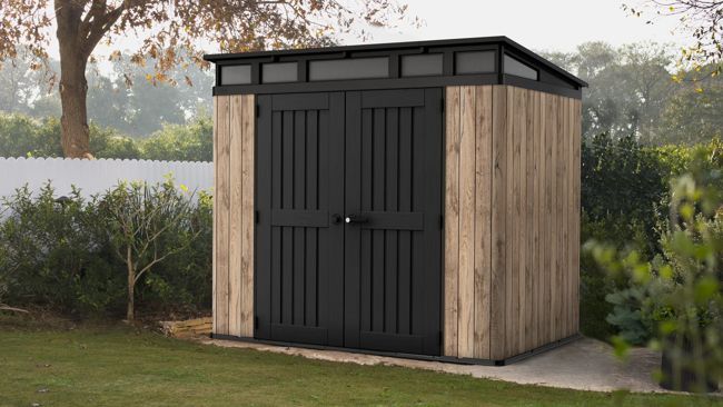 Aspen 8x6 Shed - Outdoor Storage Shed Pine Brown  - Keter US