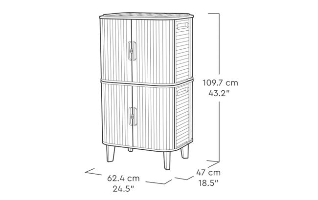 Velo 30 Gal Outdoor Cabinet Deck Box Graphite Set of 2 - Keter US