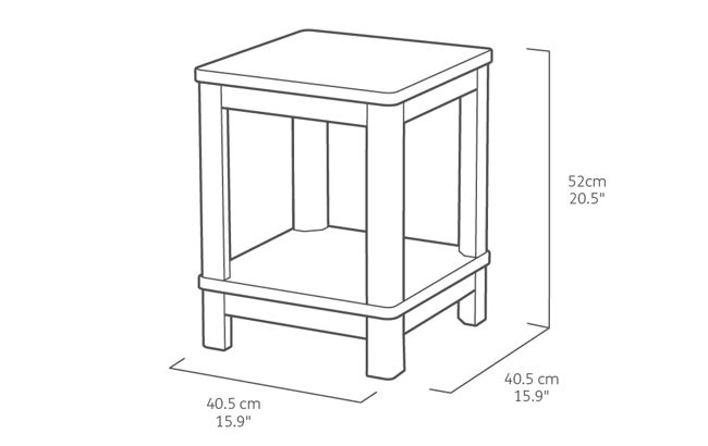 Deluxe Graphite Outdoor Adirondack Side Table - Keter US