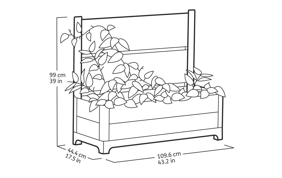 Tulip 26 Gallon Privacy Screen Planter - Green - Keter CA