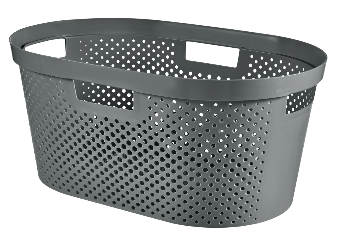 Infinity Dots Wasmand 40L - Antraciet