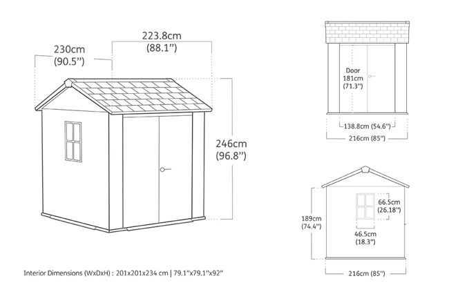 Signature 757 Tuinhuis - 223x230x246cm - Rosewood