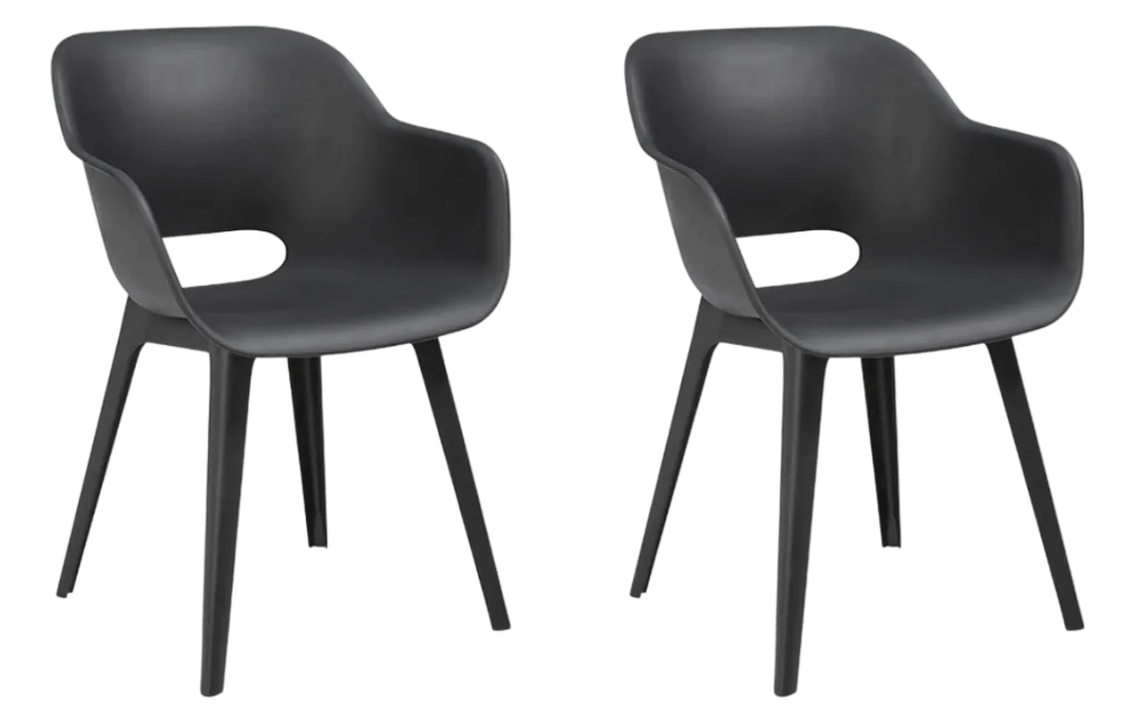 Akola Kuipstoel - set van 2 - 55x56x80cm - Antraciet